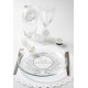 set de table just married blanc rond festonne baroque