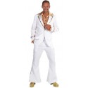 Costume de déguisement Disco Blanc Sequin Or Luxe Homme