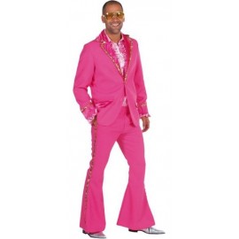 Costume de déguisement Disco Pink Sequin Or Luxe Homme