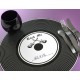 Sets de Table Disque Vinyle Noir Rock n Roll en carton