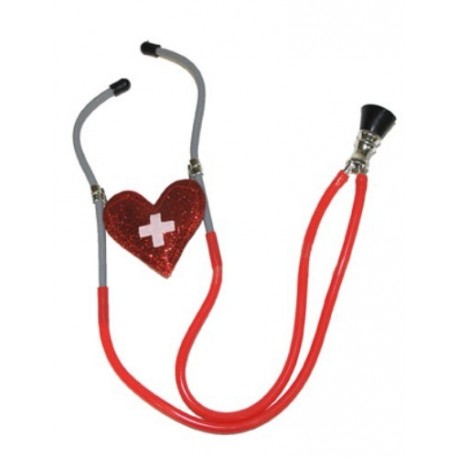 Stéthoscope Infirmière Avec Coeur Rouge Pailleté