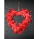 Coeur Plumes Rouge 20 cm Déco A Suspendre