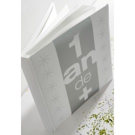 Livre d'or Anniversaire 1an de+ Blanc Argent