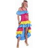 Déguisement Brésilienne femme luxe fuchsia turquoise jaune