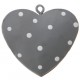 Coeur metal gris a pois deco 4 cm les 4