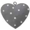 4 Coeurs Metal Deco Couleur A Pois 4 cm