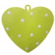 Coeur metal vert anis a pois deco 4 cm les 4