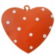 Coeur metal orange a pois deco 4 cm les 4