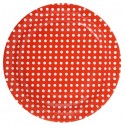 Assiettes Carton rouge à Pois blanc 23 cm les 10