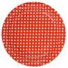 Assiettes Carton rouge à Pois blanc 23 cm les 10