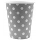 Gobelets Carton Gris A Pois Blanc les 10