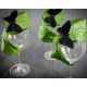 6 Papillons Noir Uni en Plumes Deco mariage Deco festive