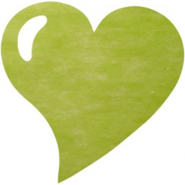 Set de table coeur vert amande intissé les 50