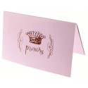 Cartes Princesse Rose x6 Cartes Invitation ou Menu