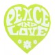 50 Stickers Hippie Coeur vert anis Peace and Love 
