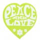 50 Stickers Hippie Coeur vert anis Peace and Love 