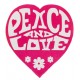 50 Stickers Hippie Coeur fuschia Peace and Love