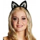 Serre tete chat oreilles de chat noir sequin argent adulte