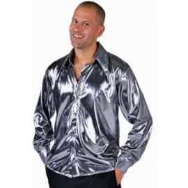 Déguisement chemise disco argent homme