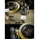 Assiette VIP Carton Noir Or Ronde 23 cm les 10