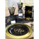 assiette VIP carton noir or ronde table festive