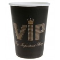 Gobelets VIP Carton Noir Or Chic les 10