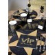 Serviette de Table VIP Papier Noir Or deco chic