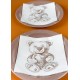 Serviette de Table Ours Blanc Cassé les 20