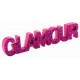 Mot glamour fuschia en bois paillete