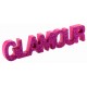 Mot glamour fuschia en bois paillete