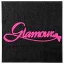 Serviettes de table Glamour noir fuchsia en papier les 20