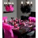 Serviettes de table Glamour deco noir et fuschia