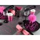 Gobelet Glamour carton deco fuschia et noire