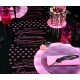 Chemin de table Glamour noir fuschia paillete