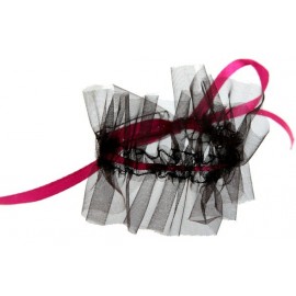 Ronds de serviette glamour noir fuchsia les 6