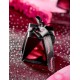 Ruban Glamour noir fuchsia satin 10 mm