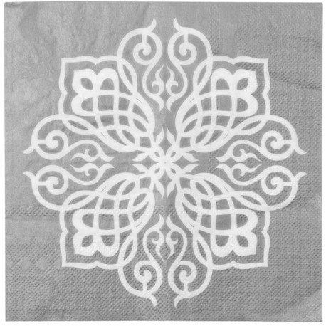 Serviette De Table Motif Oriental Argent Les