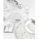 Serviette de table motif oriental argent ambiance 1001 nuits