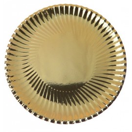 Assiette carton metallise or 30 cm brillant les 10