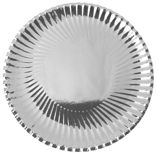 Assiette carton métallisé argent ronde 23 cm les 10