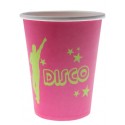 Gobelets carton disco fuchsia les 10