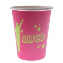 Gobelets carton disco fuchsia les 10