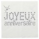 Serviette de table Joyeux Anniversaire Blanc Cassé les 20