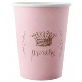 Gobelet Princesse carton rose les 6