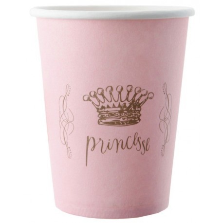 Gobelet Princesse carton rose les 6