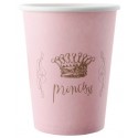 Gobelets Princesse carton rose les 6