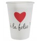 Gobelets A la folie Carton Blanc les 10