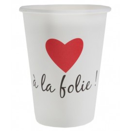 Gobelet A la folie Carton Blanc les 10