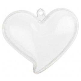 Boîtes à dragées coeur plexi transparent 6 cm les 4