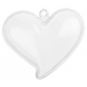 Boite à dragées coeur plexi transparent 6 cm les 4 